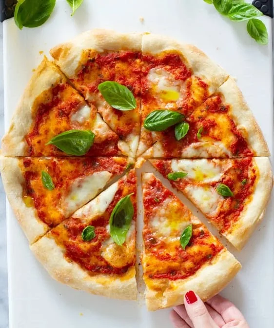 Hand-built margherita-style pizza at Calgary Pub & Restaurant in southeast Calgary